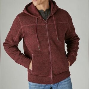 Lucky Brand Maroon Fleece Full Zip Hoodie- Size S NWT